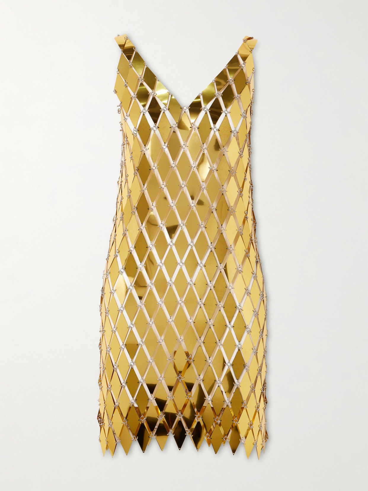 Rabanne Assemblage Chainmail Mini Dress In Gold