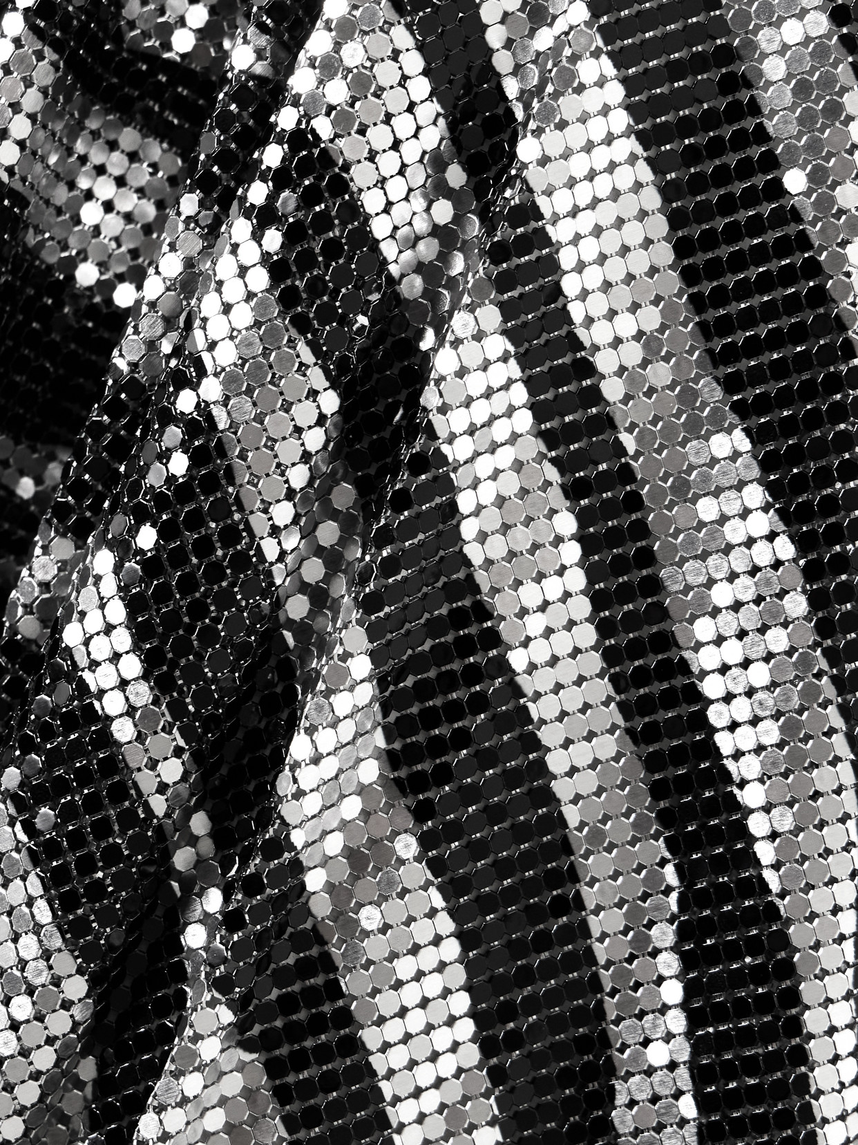 Rabanne Zebra-print Chainmail Midi Dress In Black