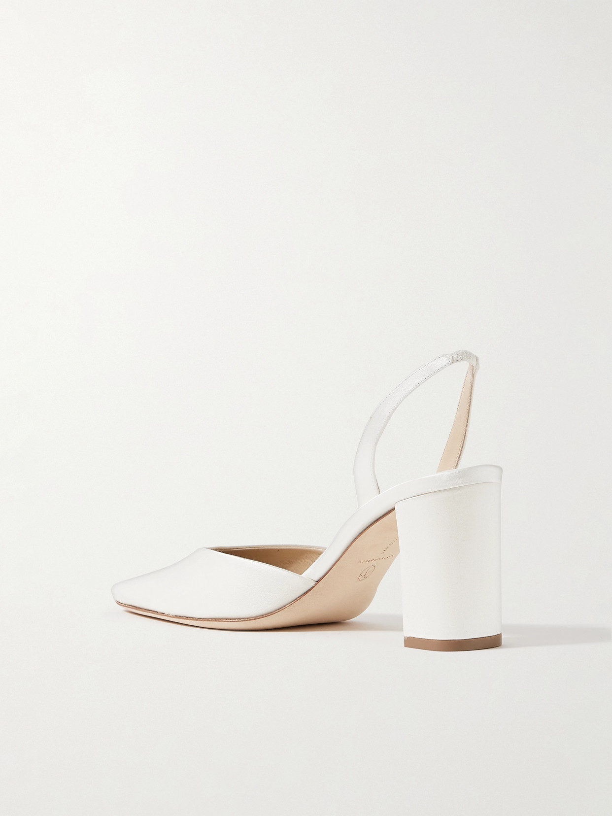 Danielle Frankel Juno Satin Slingback Pumps In White
