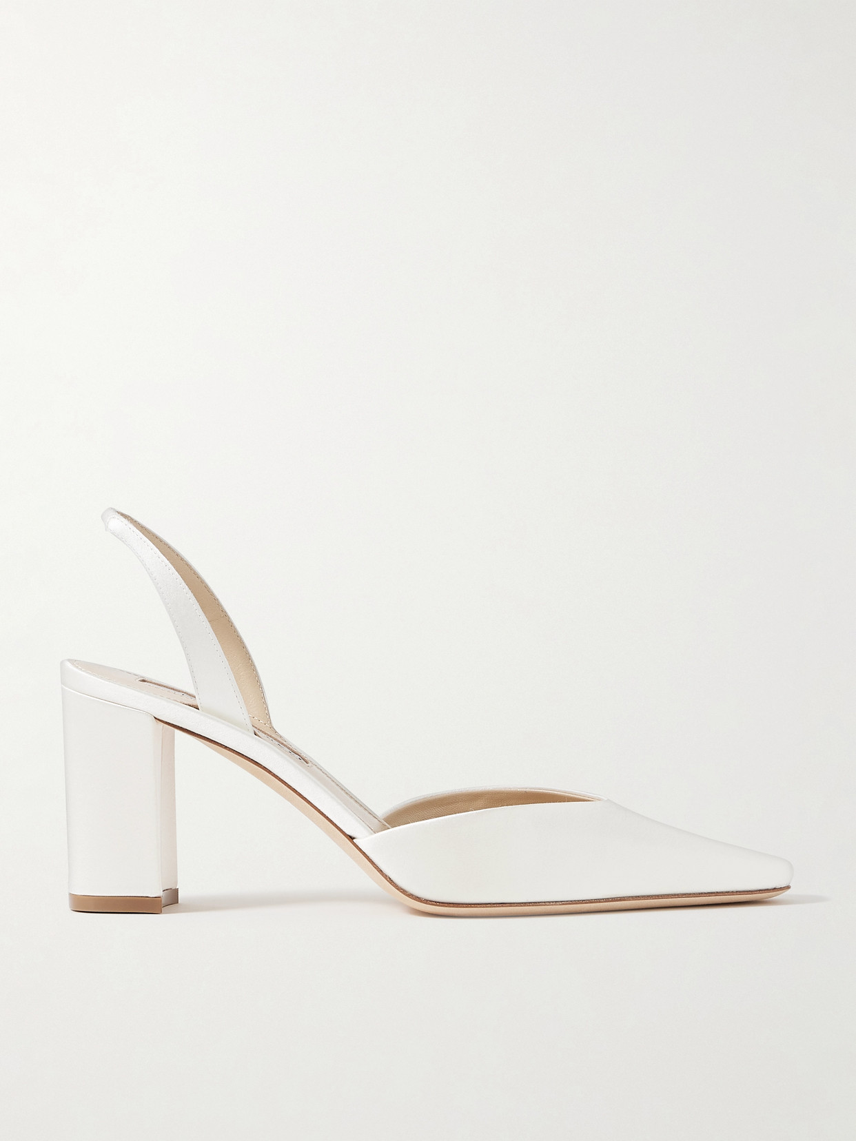 Danielle Frankel Juno Satin Slingback Pumps In White