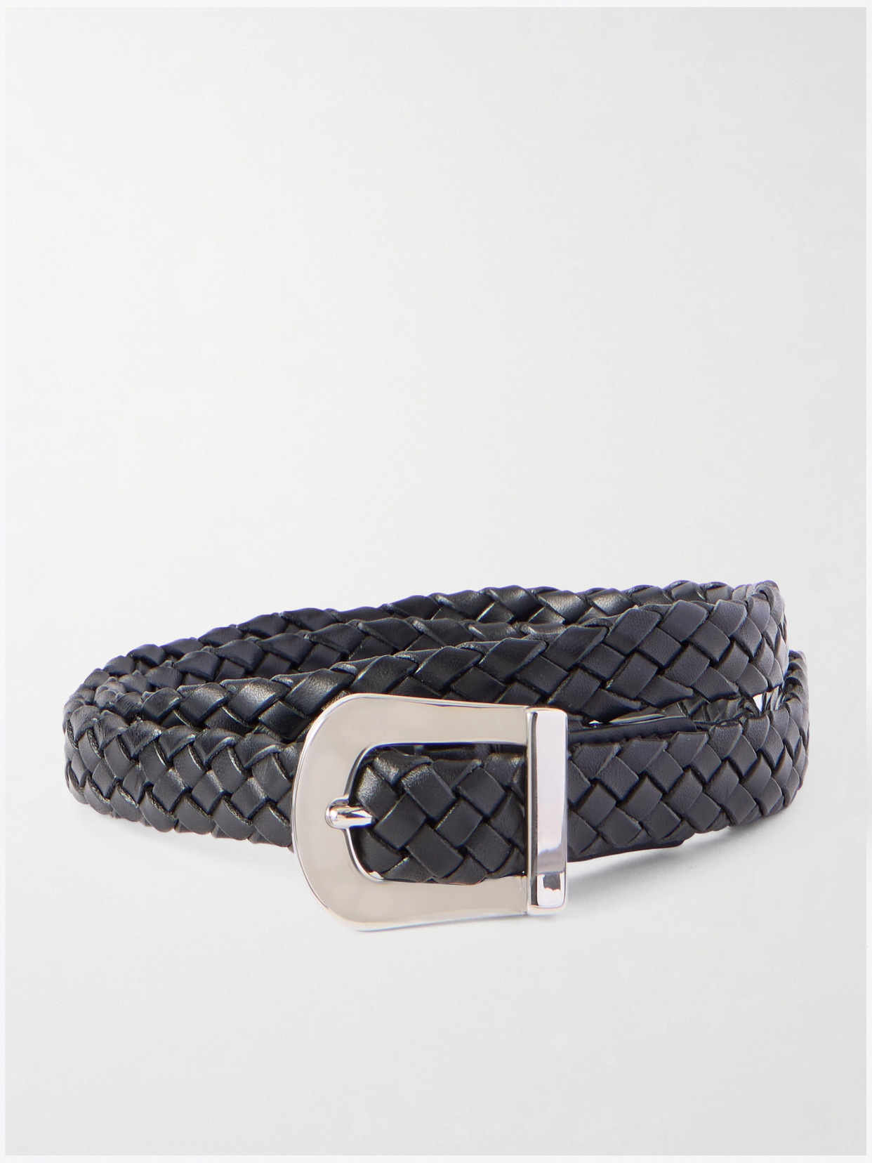 Gabriela Hearst Marija Woven Leather Belt In Black