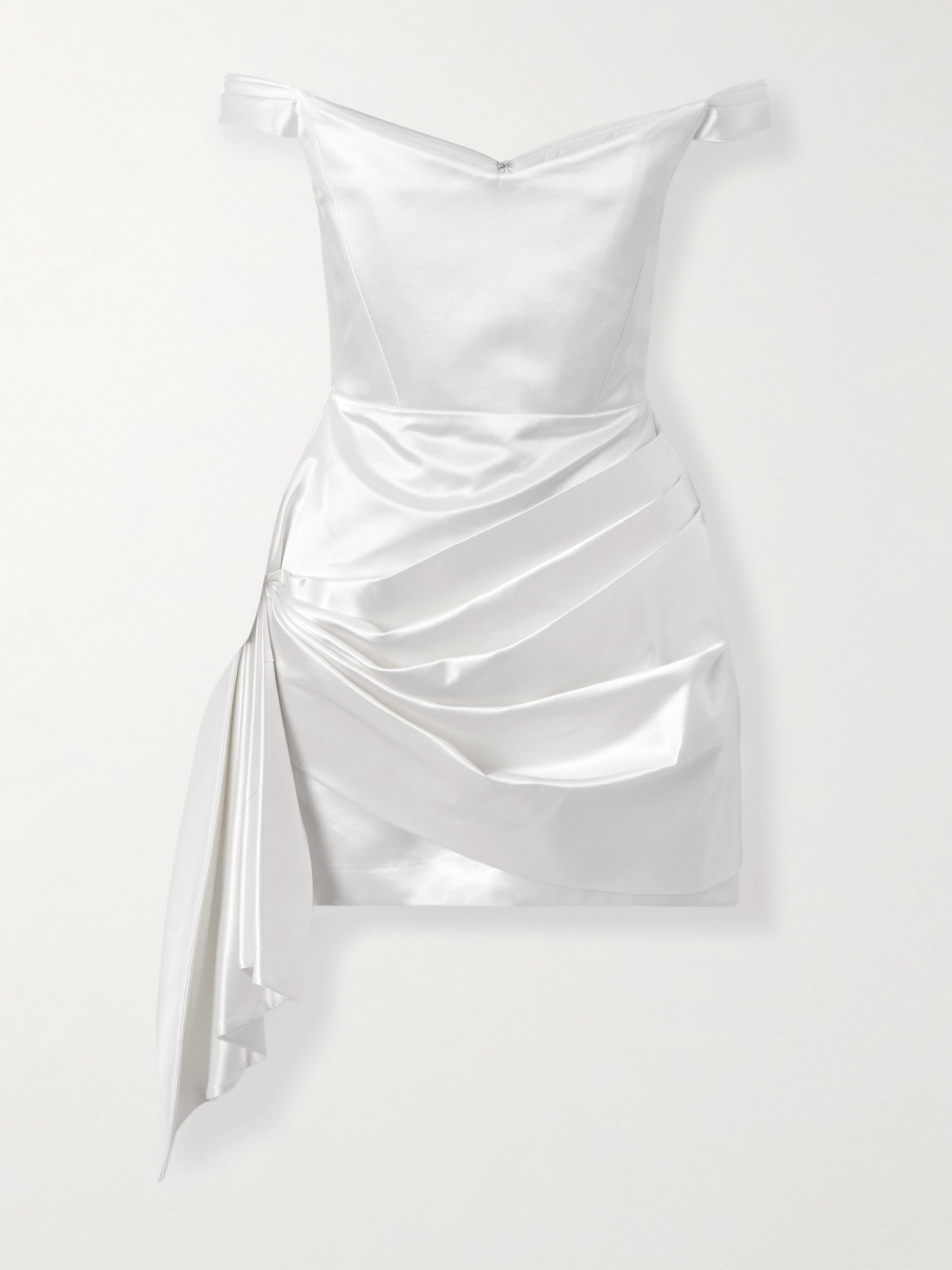 Alex Perry Bridal Cotton And Silk Satin Bustier Dress In White