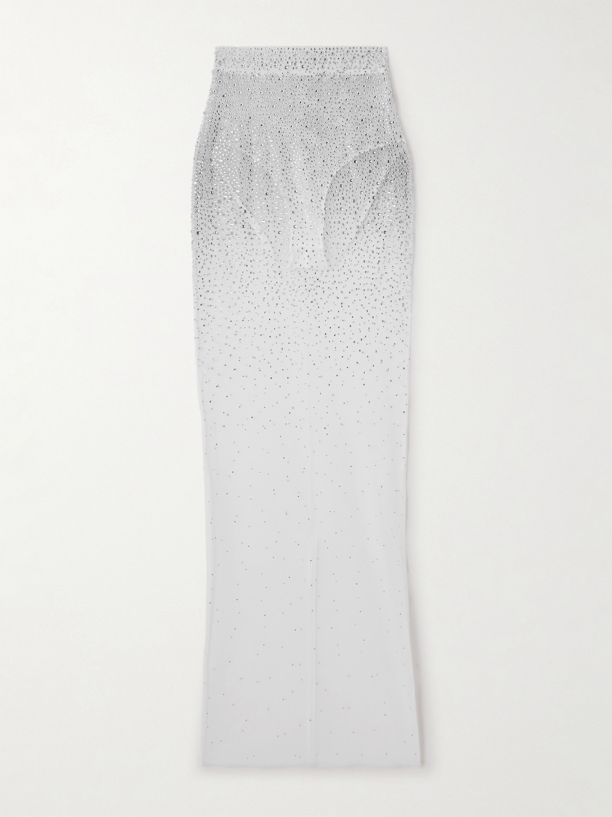 Alex Perry Crystal-embellished Mesh Maxi Skirt In White