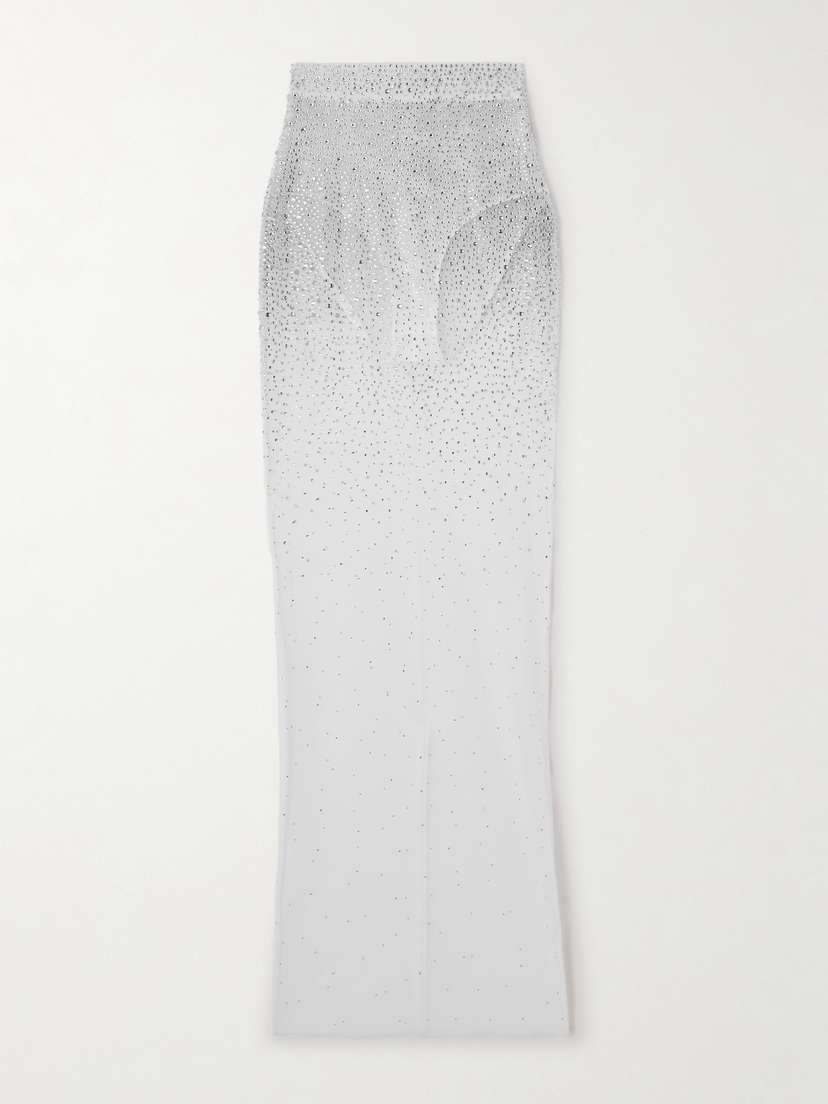 Alex Perry Crystal-embellished Mesh Maxi Skirt