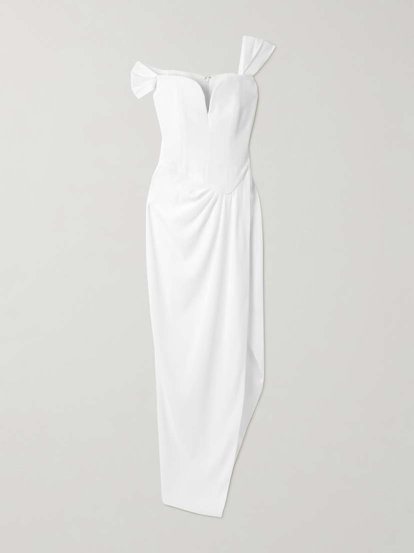 Alex Perry Asymmetric Off-the-shoulder Crepe Gown