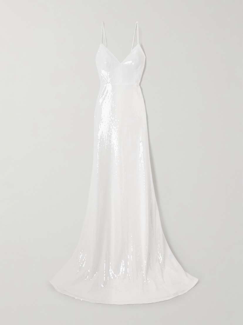 Alex Perry Bikini Sequined Mesh Gown