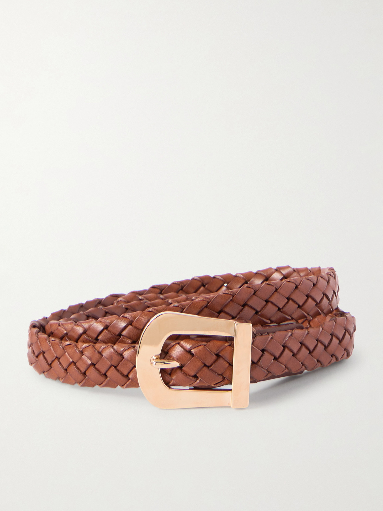 Gabriela Hearst Marija Woven Leather Belt In Brown