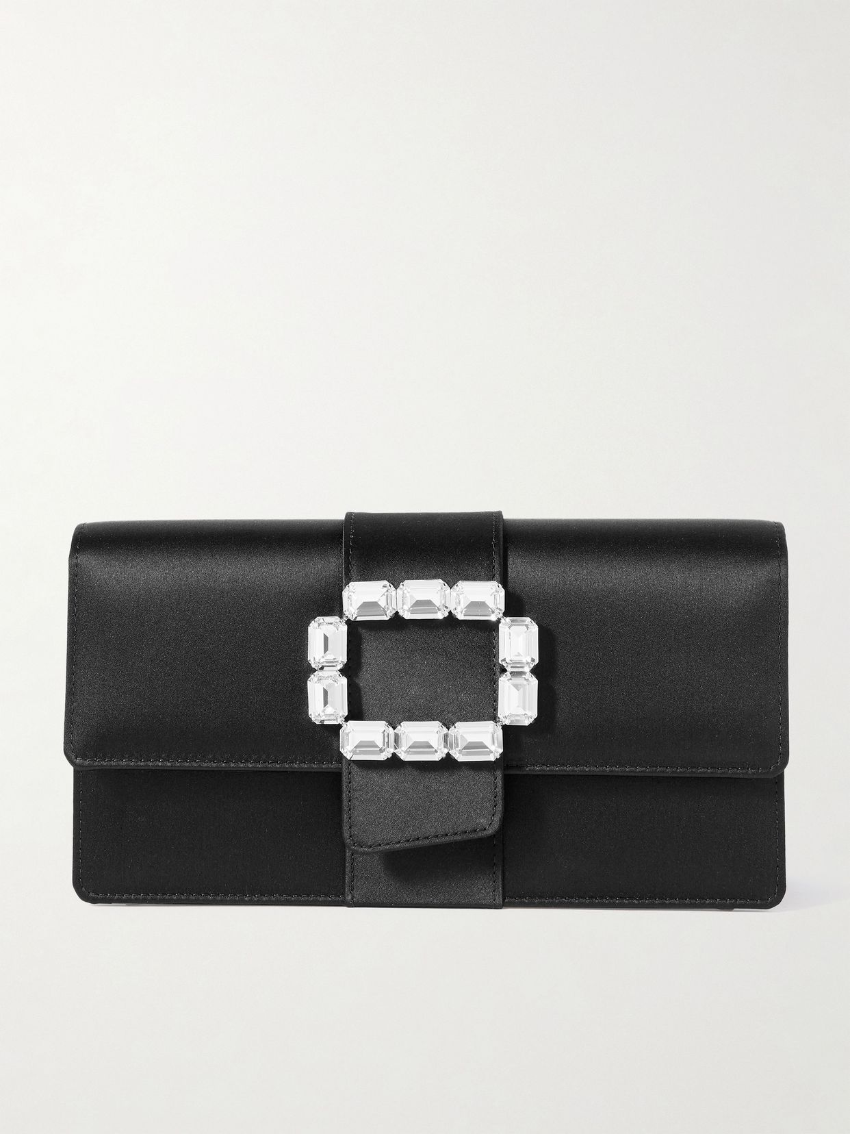 Maycapjou crystal-embellished satin clutch