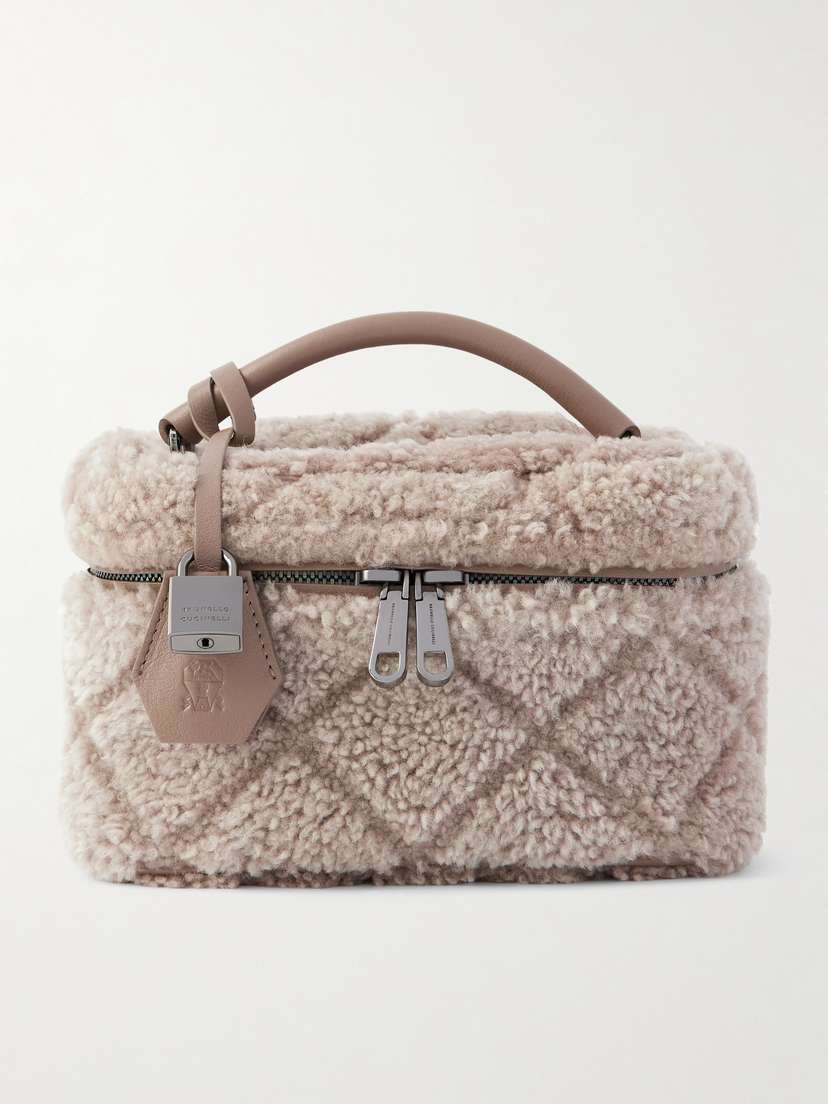 Brunello Cucinelli Leather-trimmed Shearling Tote