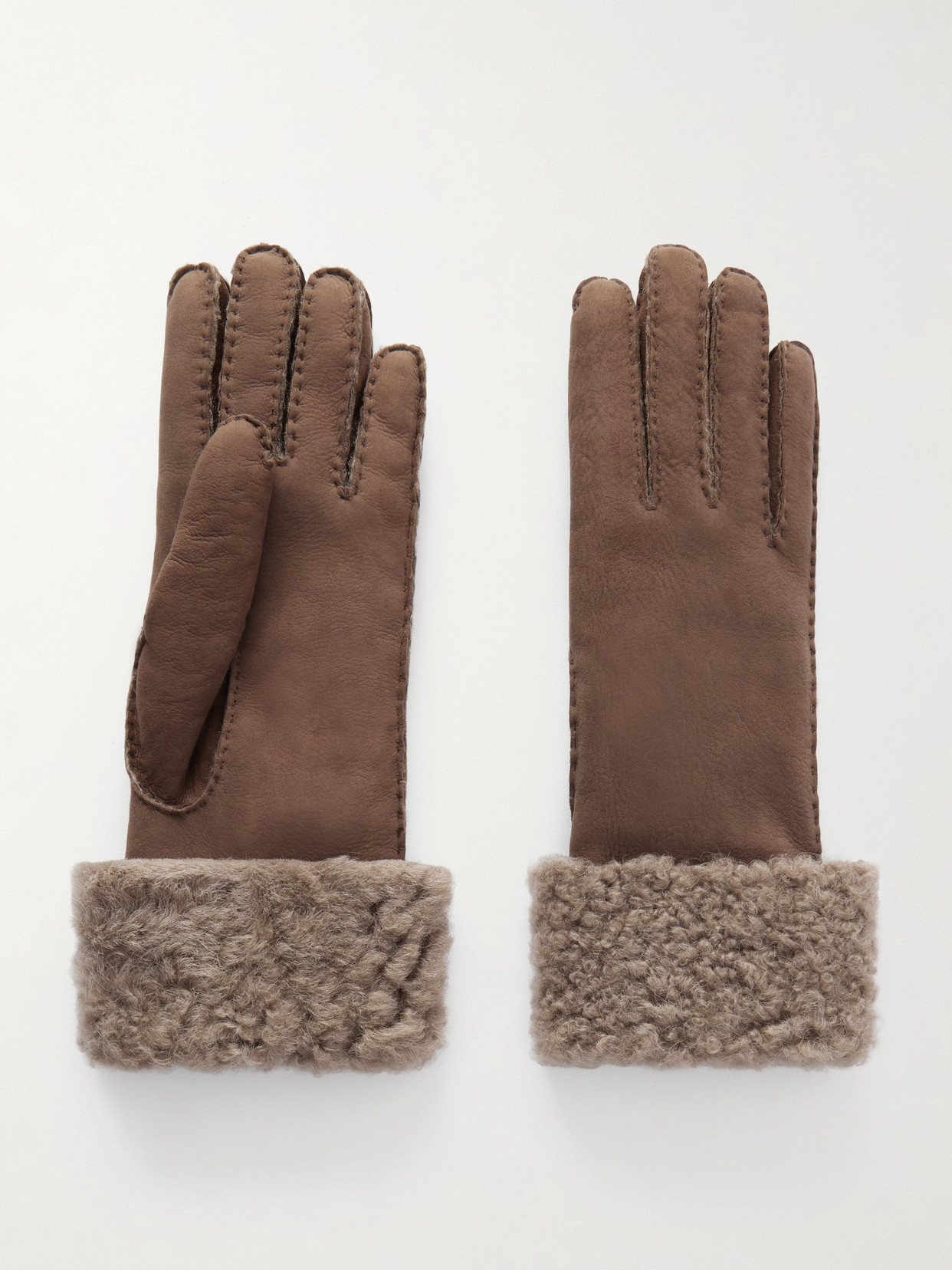 Brunello Cucinelli Shearling Gloves In Brown