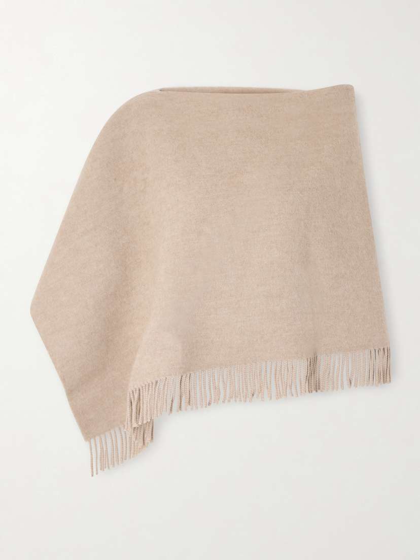 Brunello Cucinelli — Fringed wool and cashmere-blend poncho