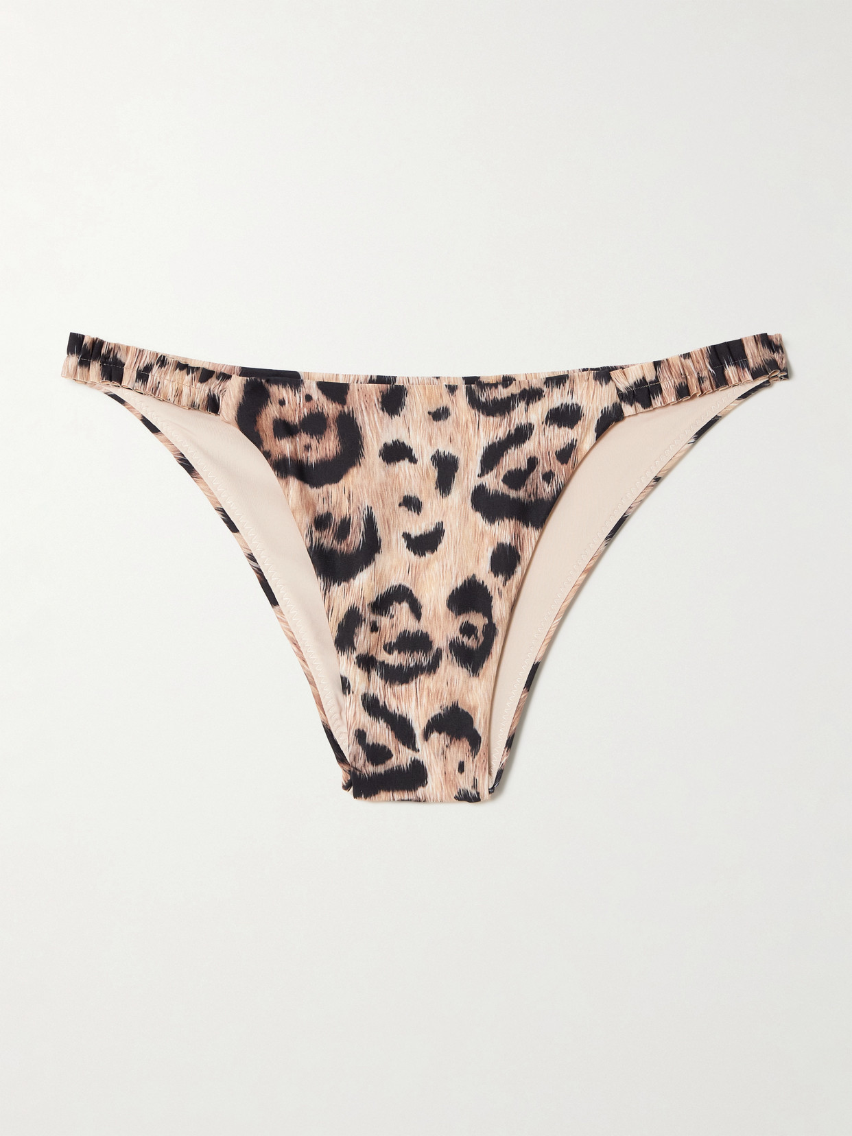 Agua By Agua Bendita Vera Ruffled Leopard-print Stretch Recycled Bikini Briefs In Multi