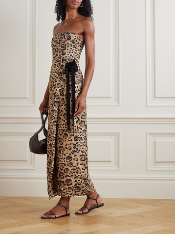 Agua by Agua Bendita Cinéfila strapless wrap-effect leopard-print jersey midi dress