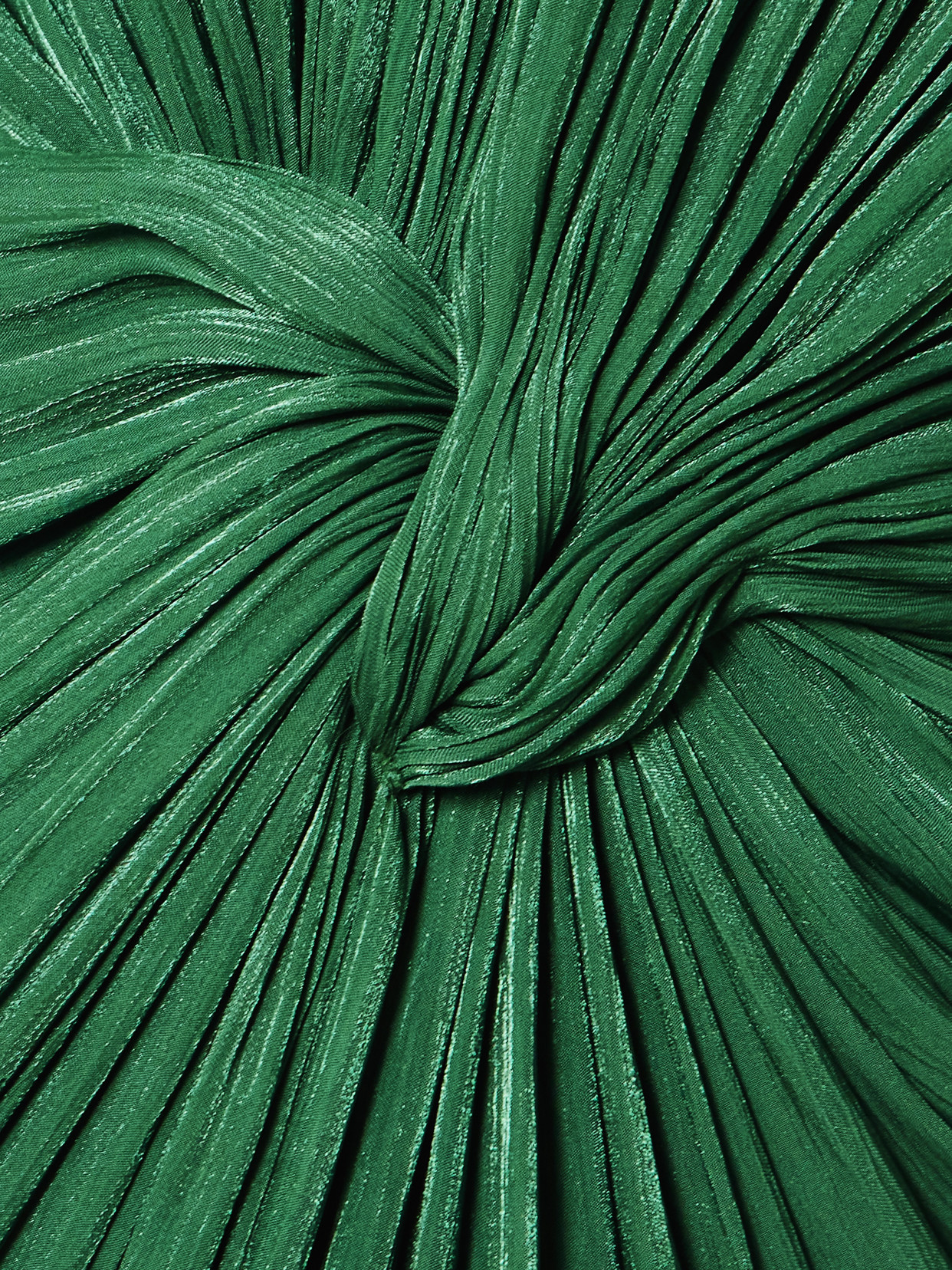 Costarellos Twist-front Metallic Georgette Halterneck Gown In Green