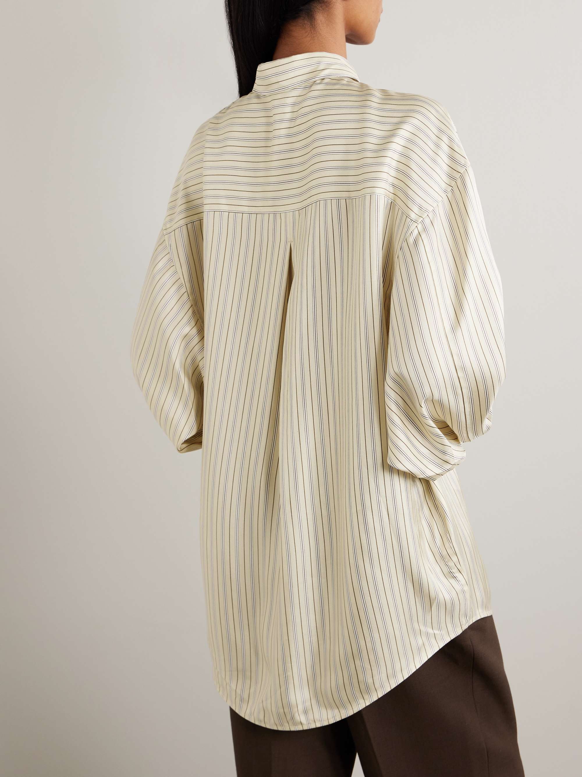 TOTEME Oversized striped silk shirt | NET-A-PORTER