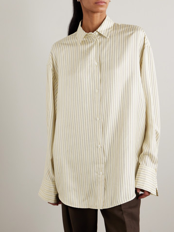 TOTEME Oversized striped silk shirt