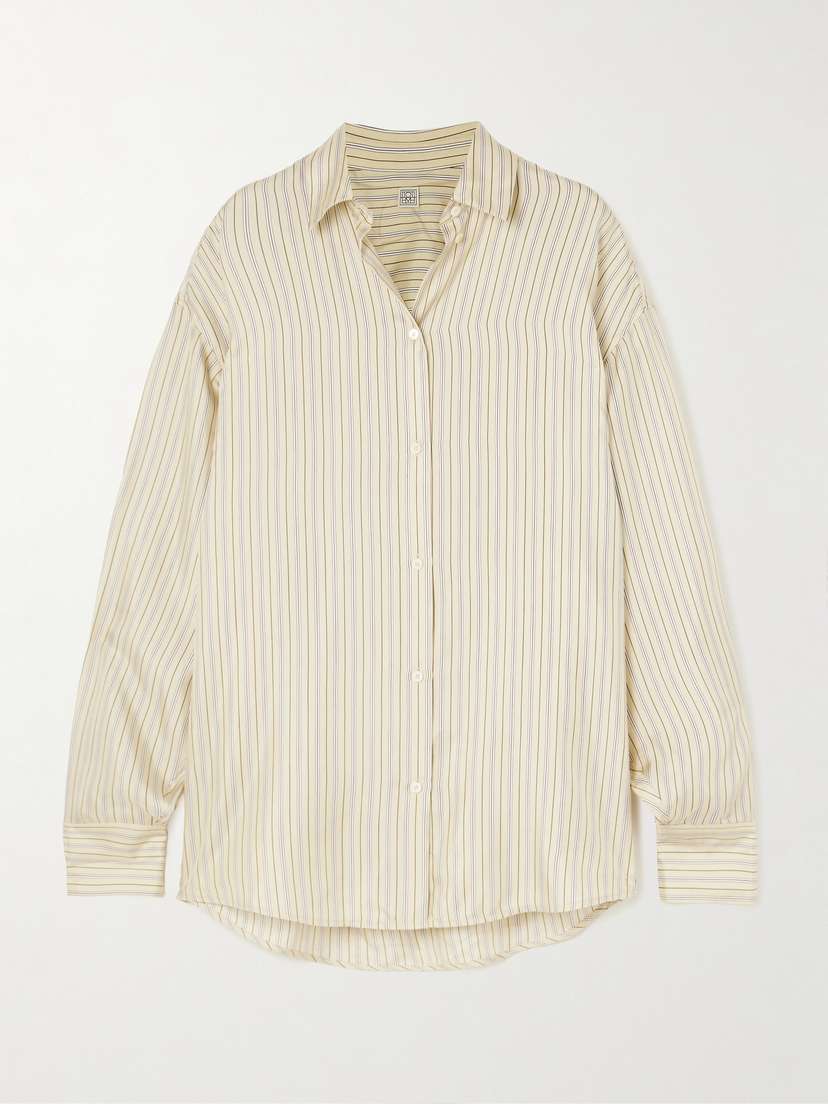 TOTEME Oversized Striped Silk Shirt