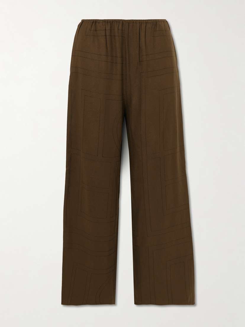TOTEME Embroidered Tencel™ Lenzing™ Modal Pants