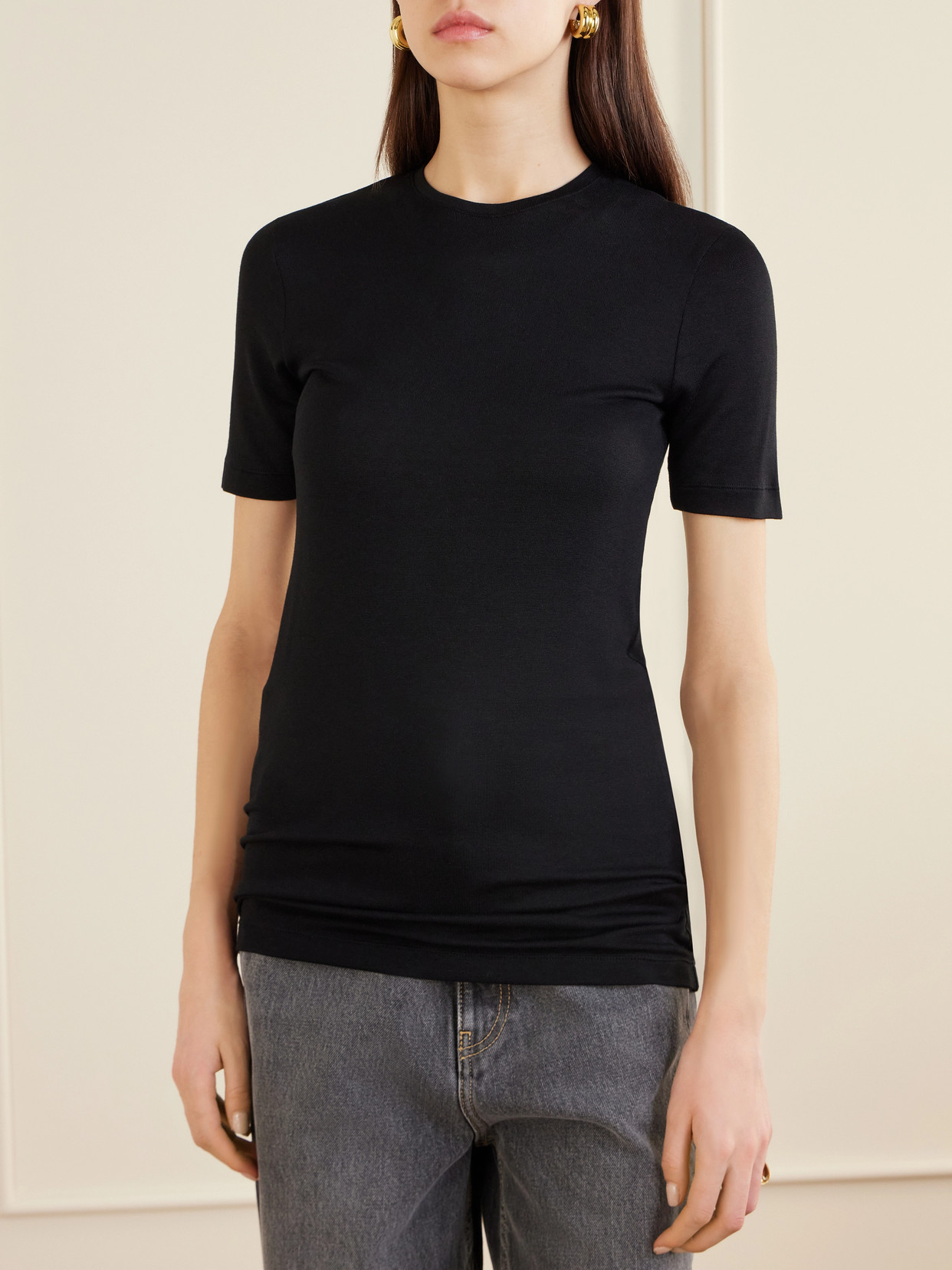 Totême Jersey T-shirt In Black