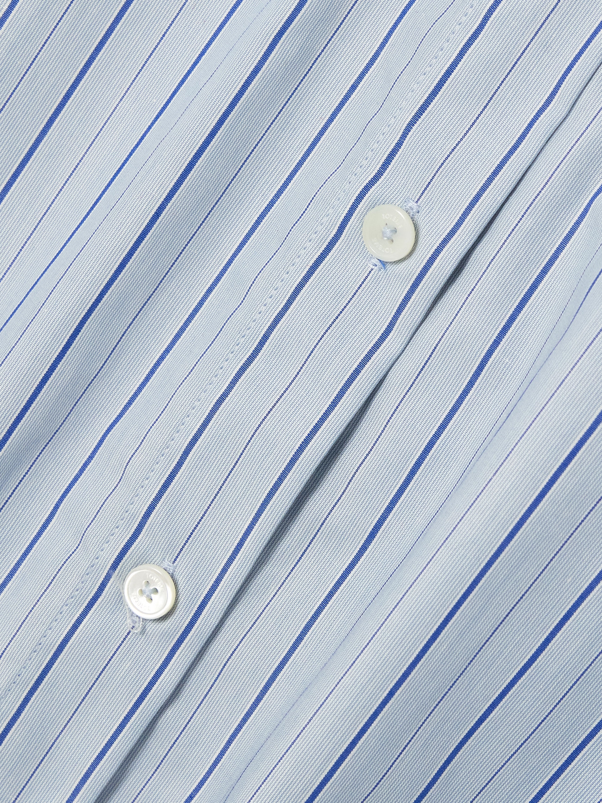 Totême Striped Cotton-poplin Shirt In Blue