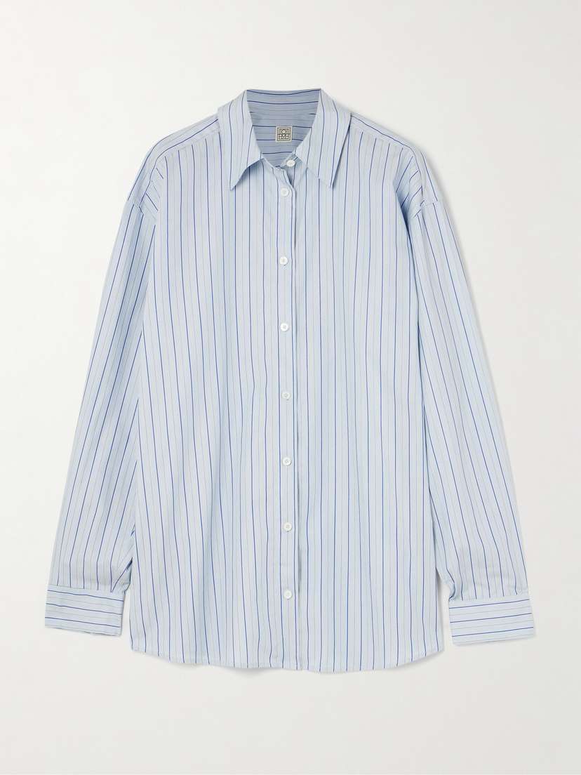 Toteme — Striped cotton-poplin shirt