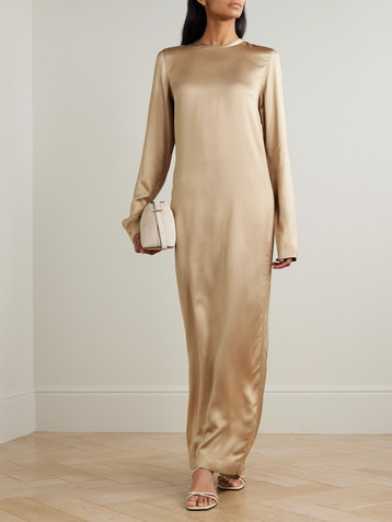max mara elogio satin maxi dress Max Mara Elogio Satin Maxi Dress