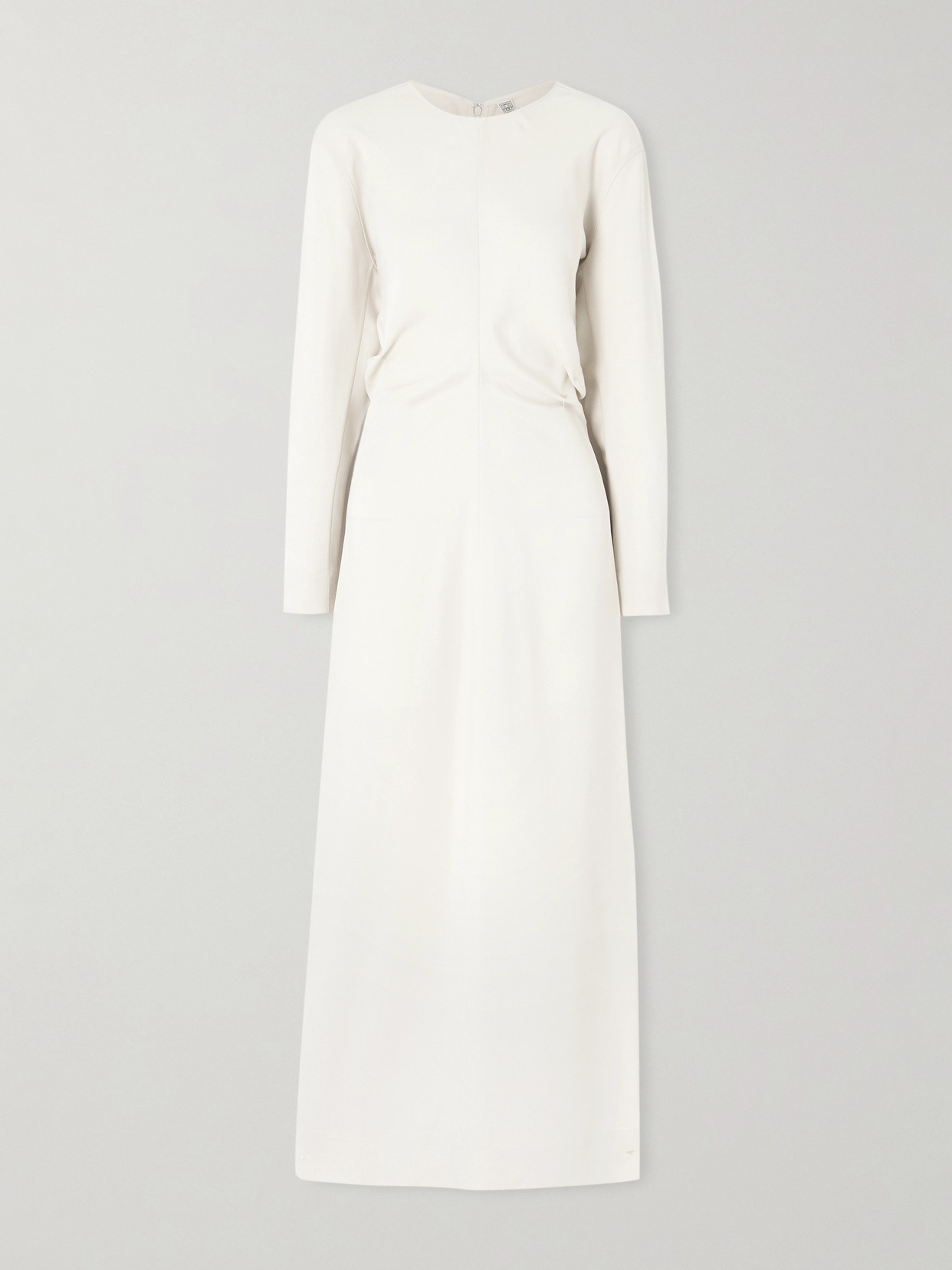 Totême Garderob Gathered Crepe Maxi Dress In White