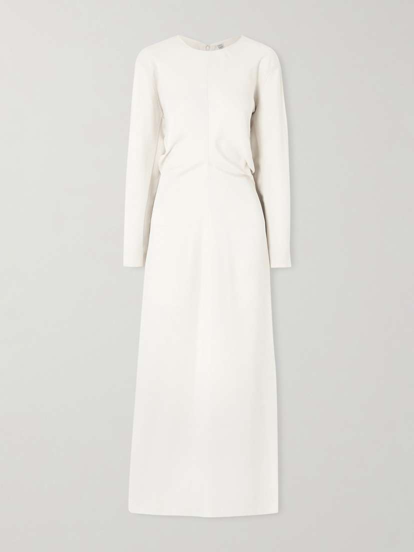 TOTEME Garderob Gathered Crepe Maxi Dress