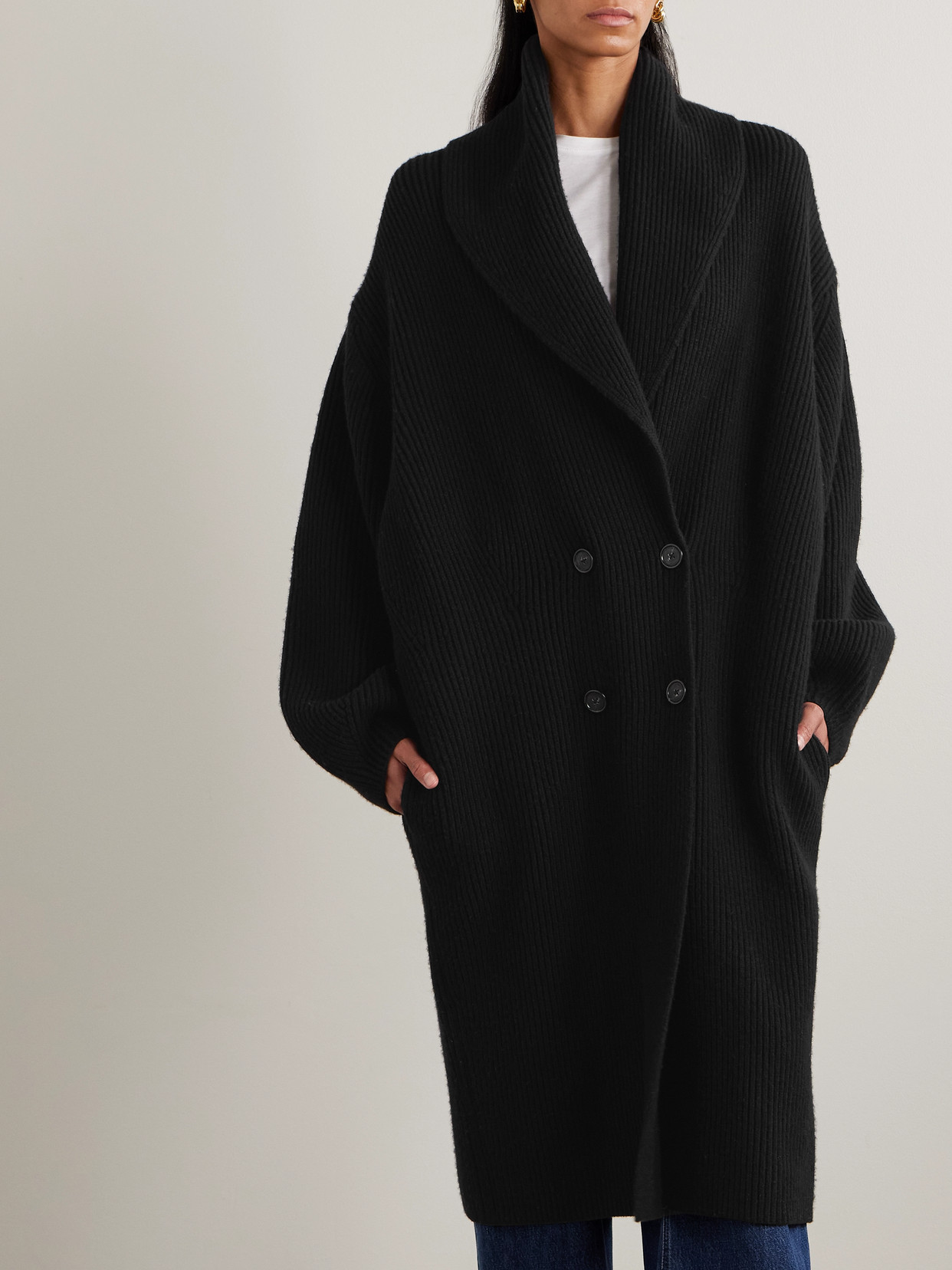 Totême Toteme Long Shawl-lapel Wool Cardigan In Multi