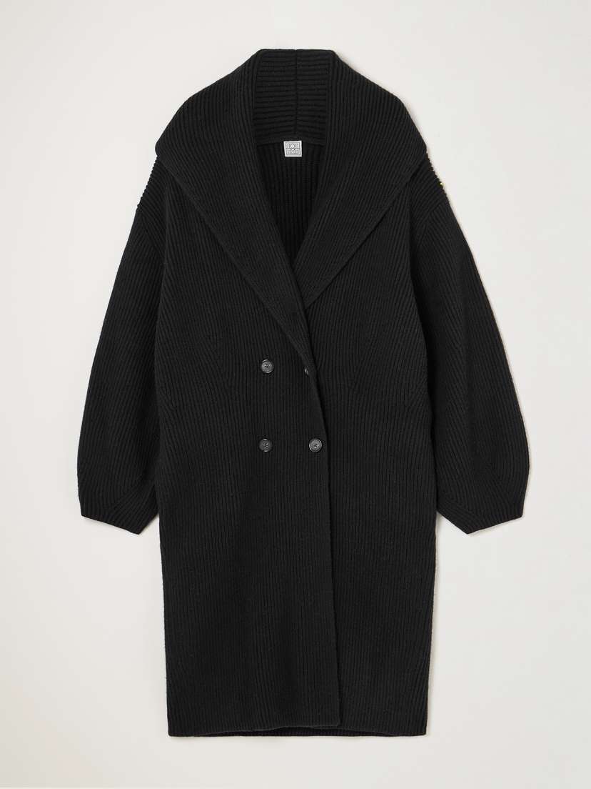 TOTEME Double-breasted Ribbed Wool Cardigan