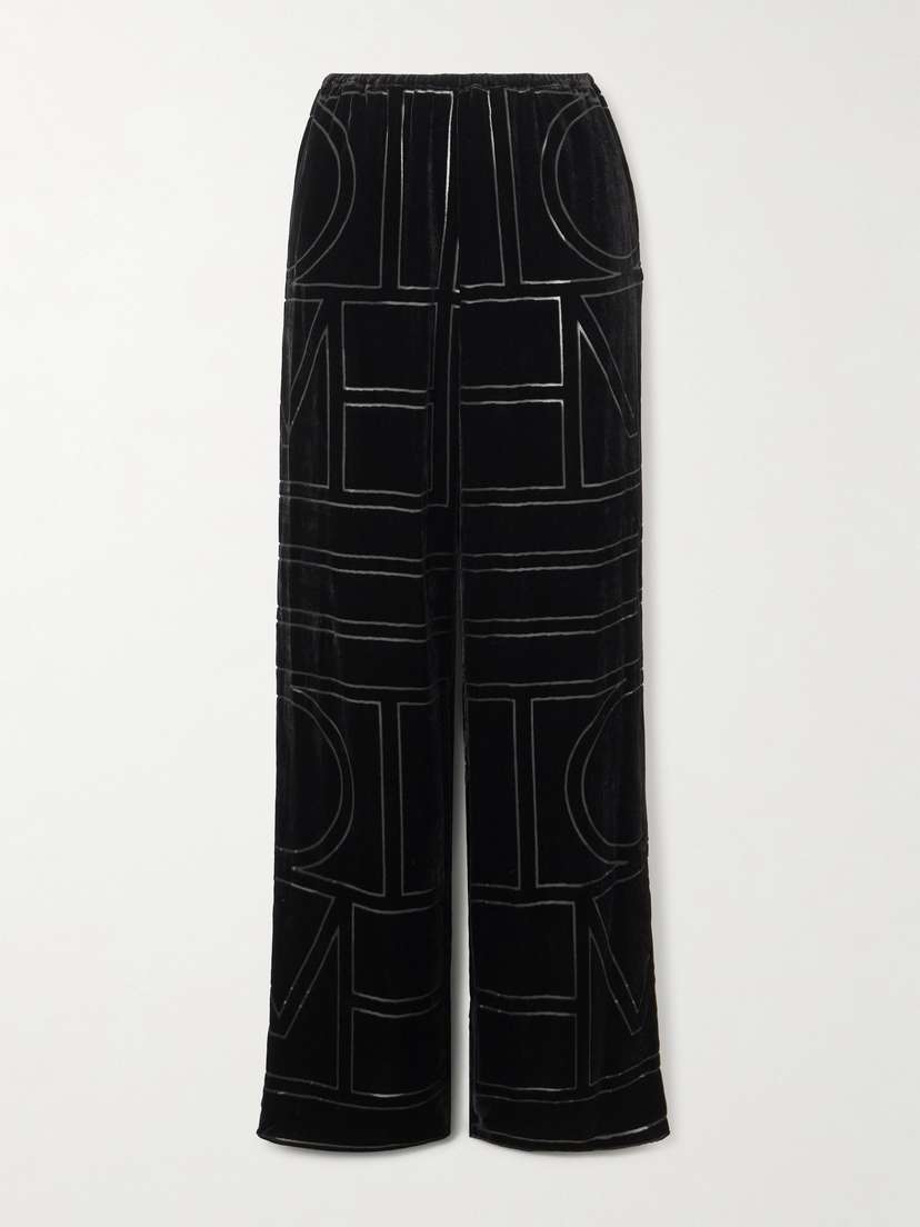 TOTEME Devoré-velvet Wide-leg Pants