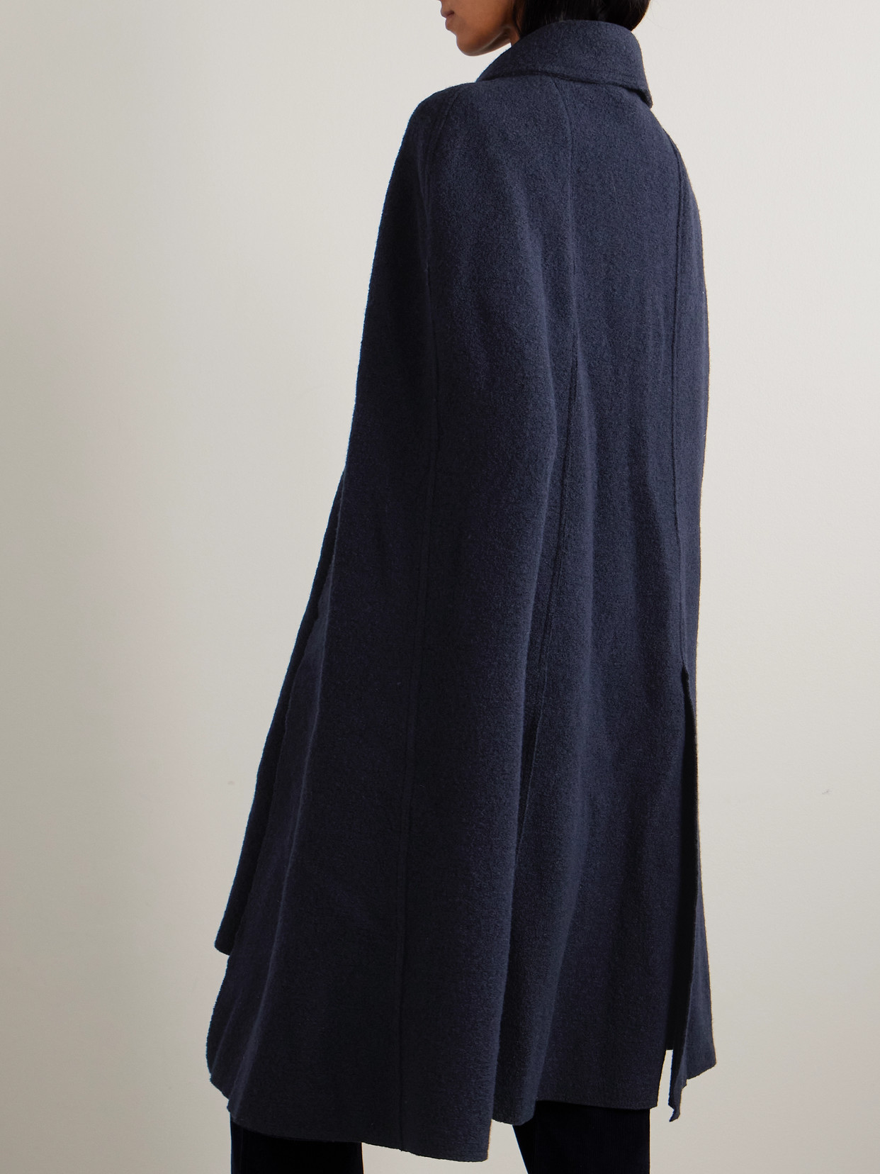 Totême Womens Navy Sleeveless Relaxed-fit Wool Cape Coat In Blue