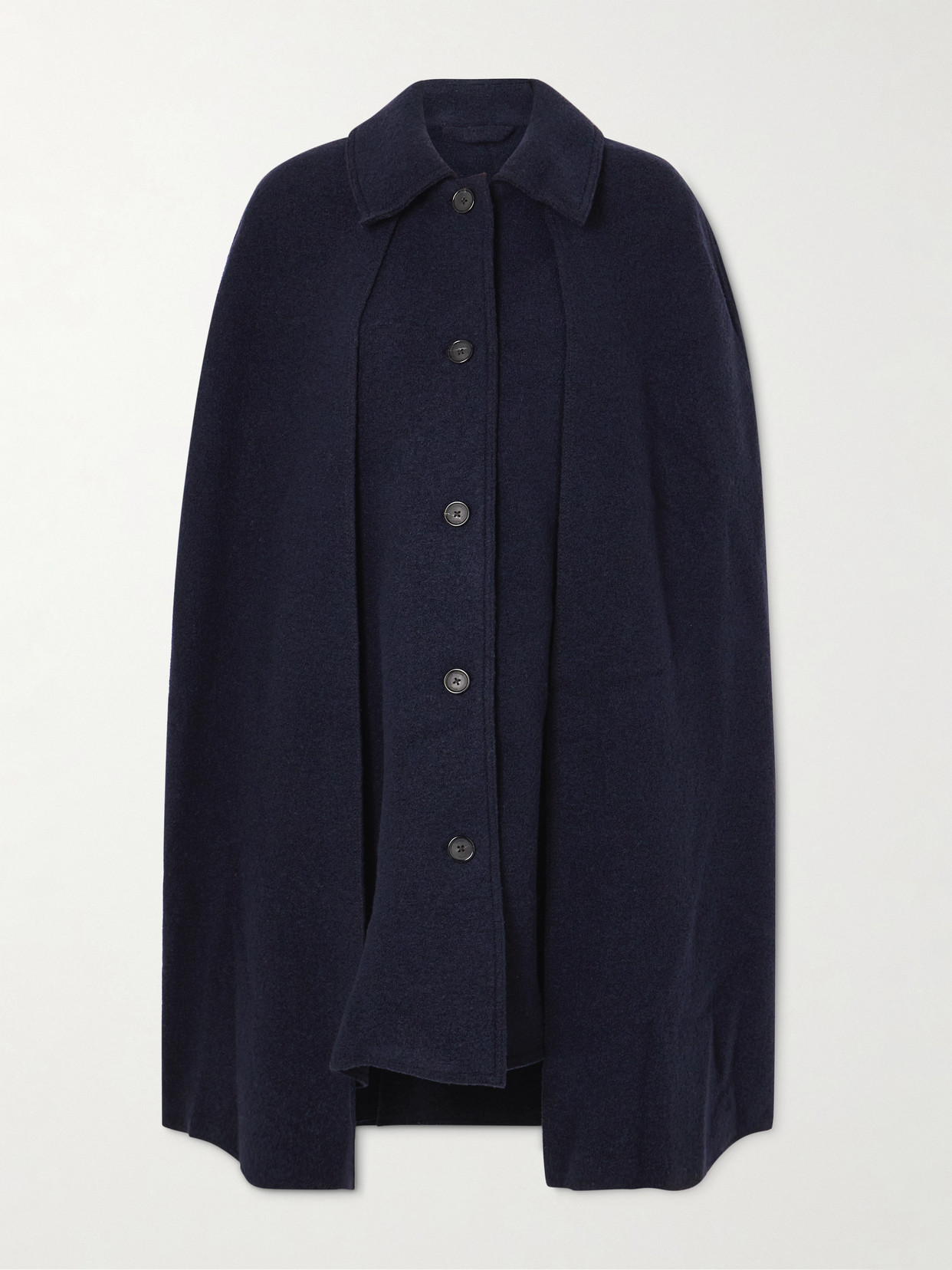 Totême Womens Navy Sleeveless Relaxed-fit Wool Cape Coat In Blue