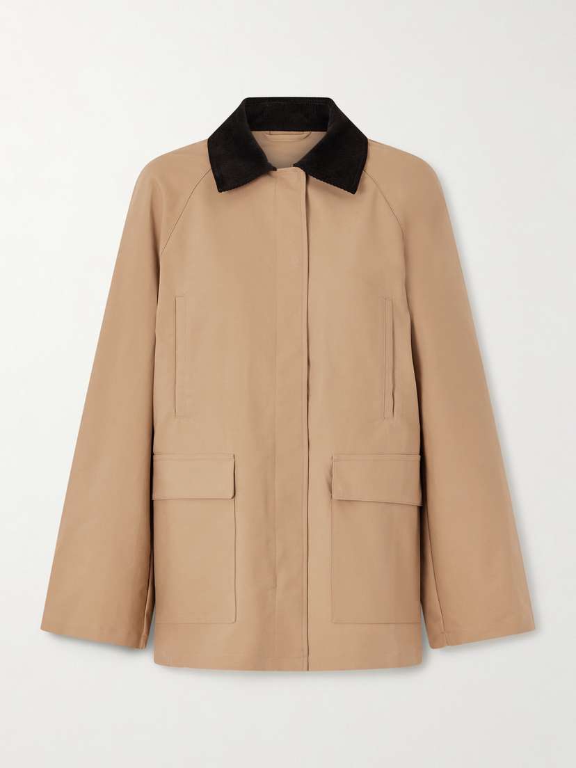 TOTEME Summer Country Corduroy-trimmed Coated-canvas Jacket