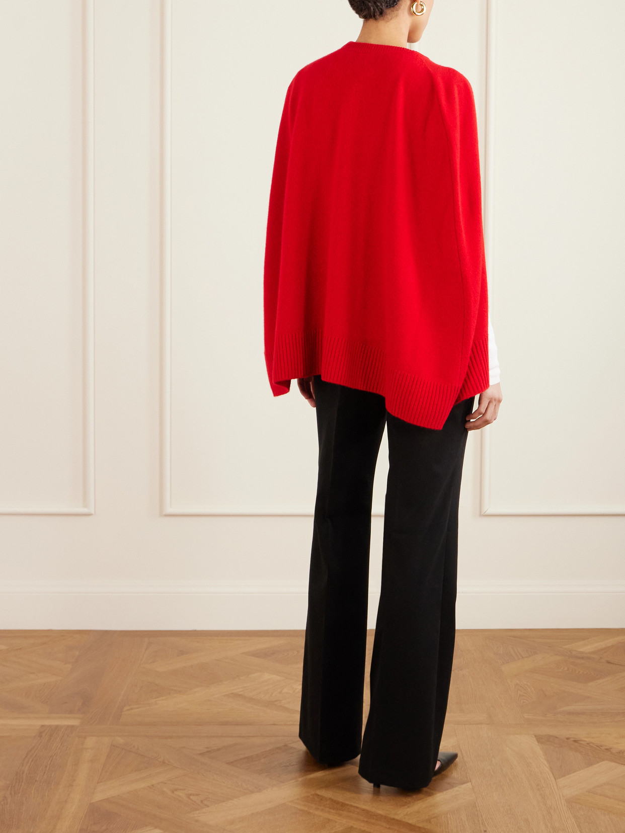 Totême Cashmere Crew Neck Knit Jumper Long Sleeves In Red