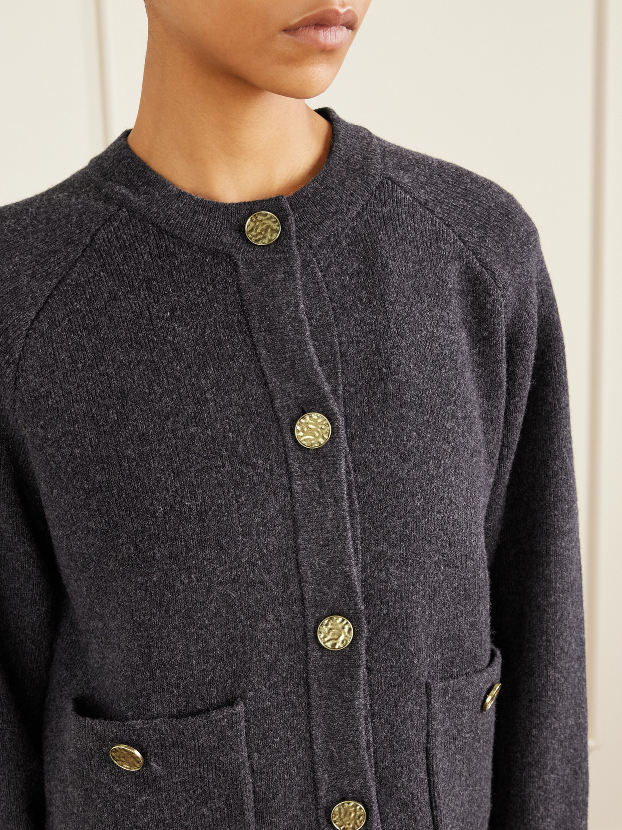 Totême Wool-blend Cardigan In Gray