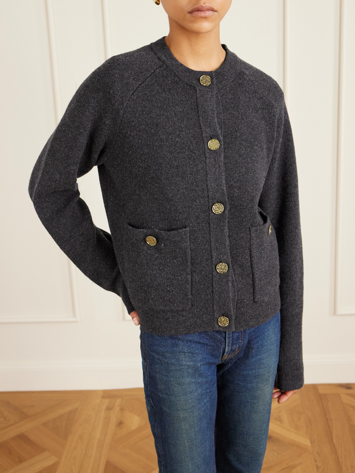 Totême Wool-blend Cardigan In Gray