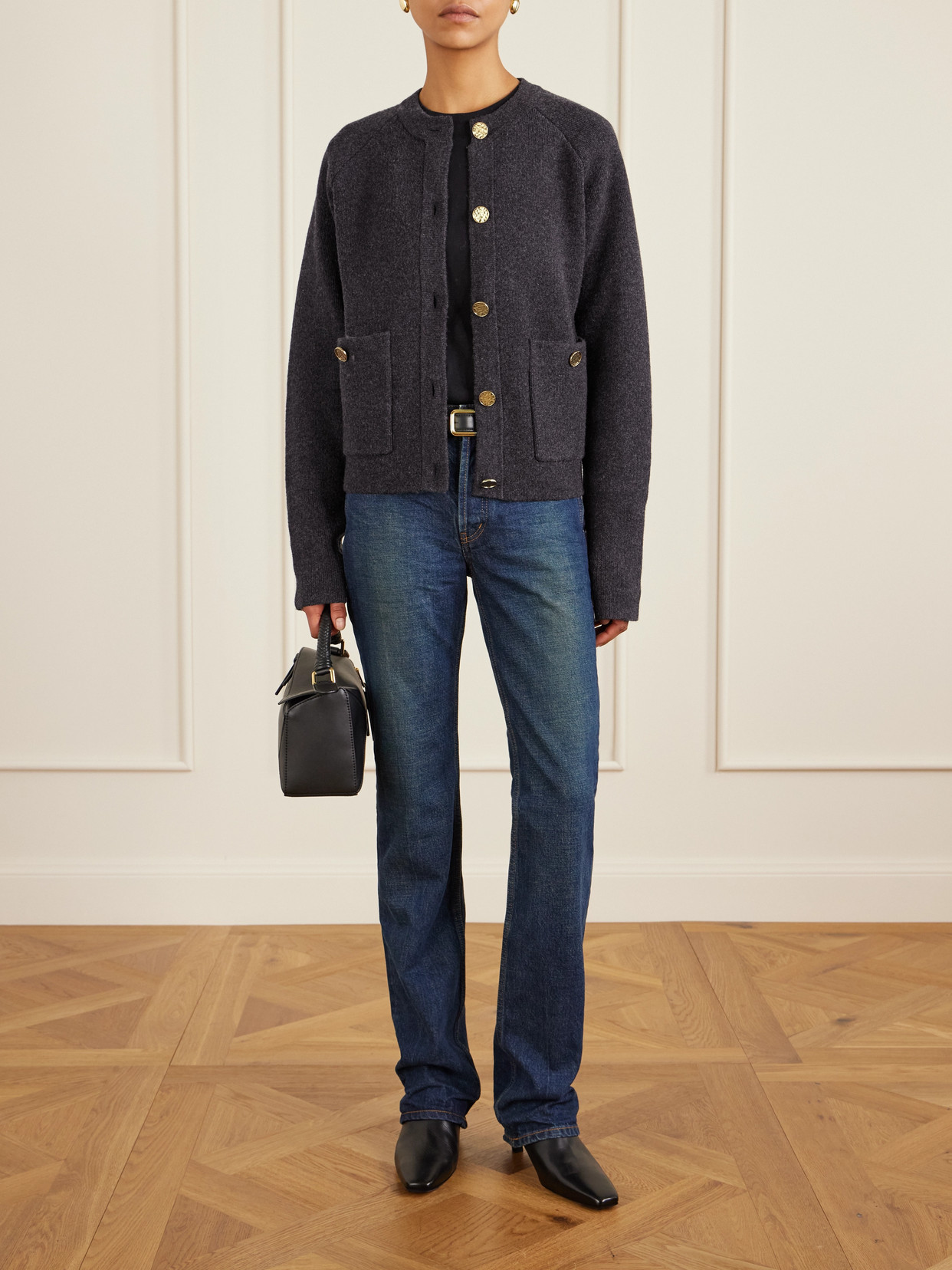 Totême Wool-blend Cardigan In Gray