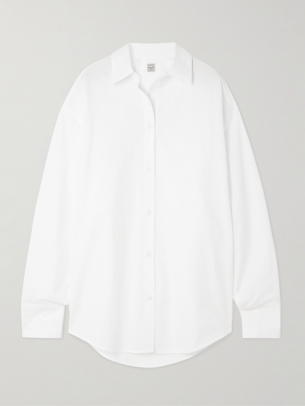 Totême Striped Cotton Shirt In White