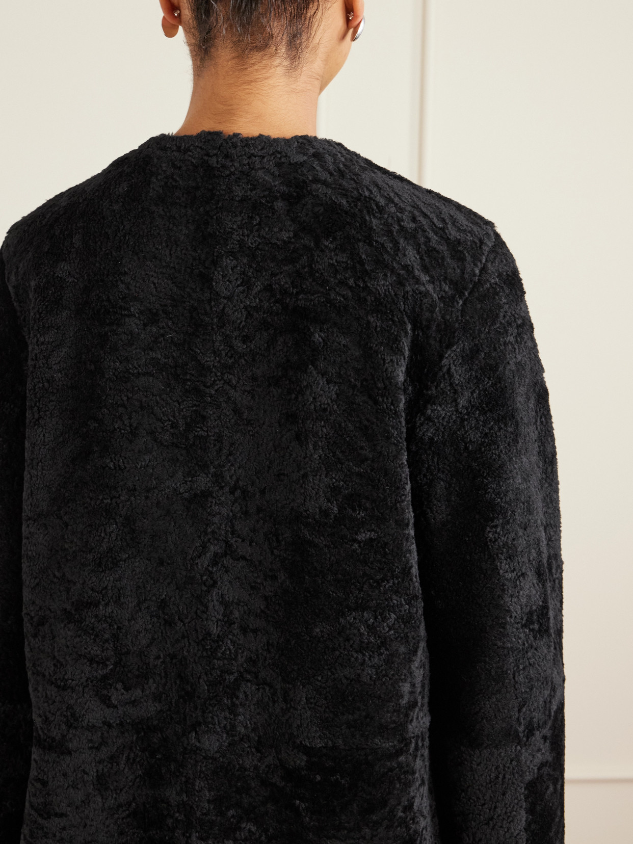 Totême Shearling Jacket In Black