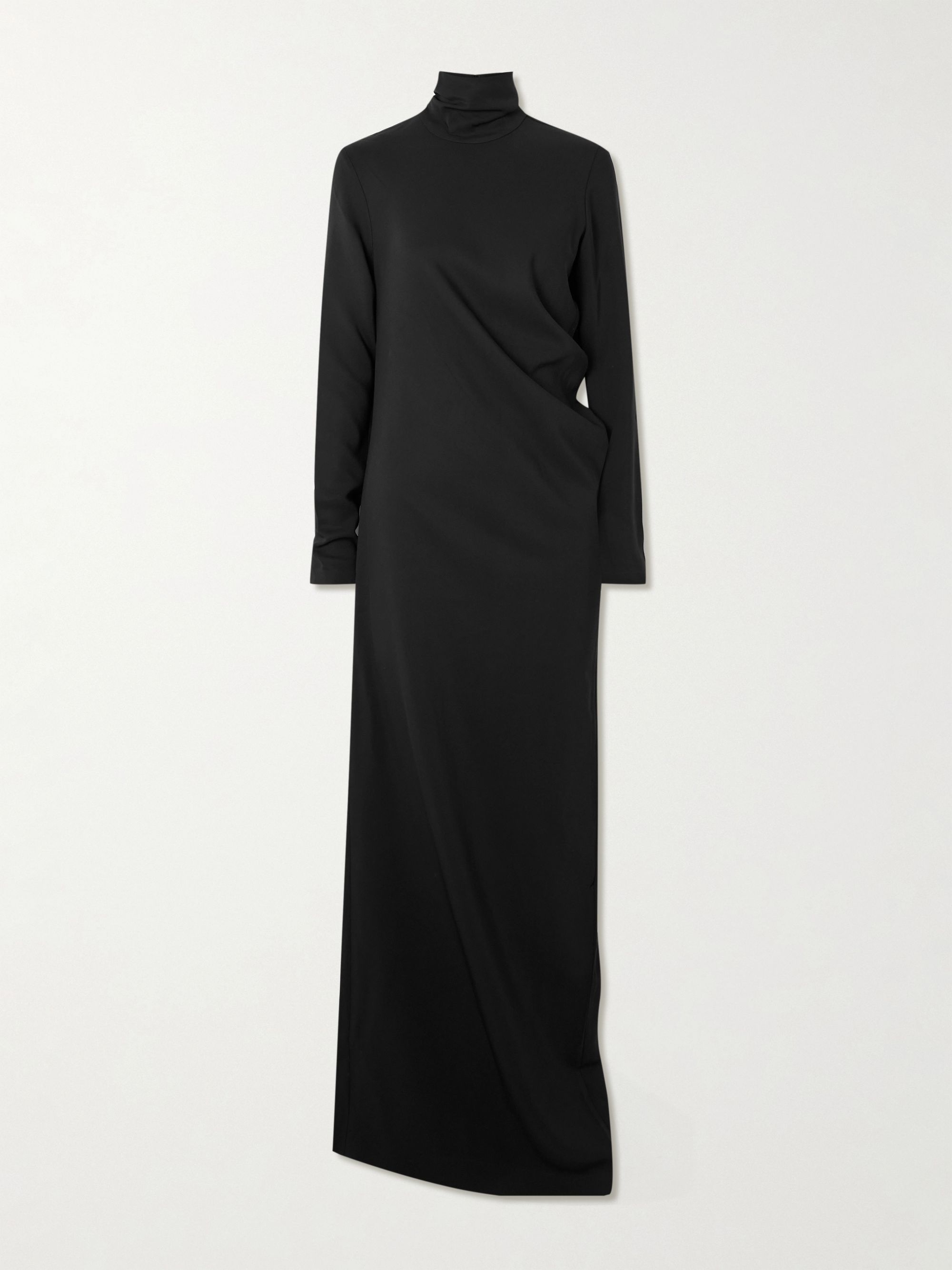 Toteme Draped Jersey Turtleneck Maxi Dress — detail view 2