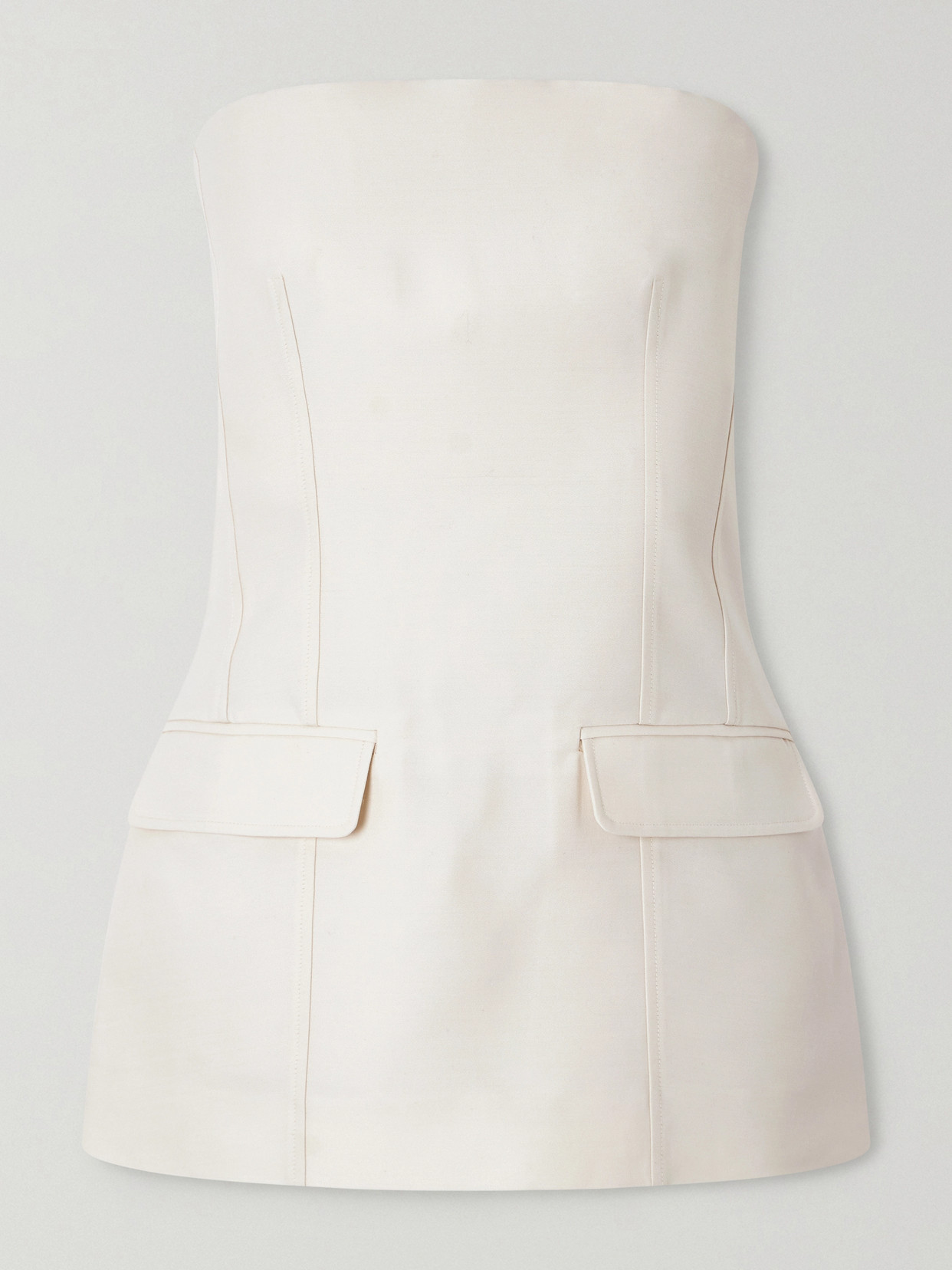 Strapless Darted Wool And Silk-Blend Crepe Bustier Top