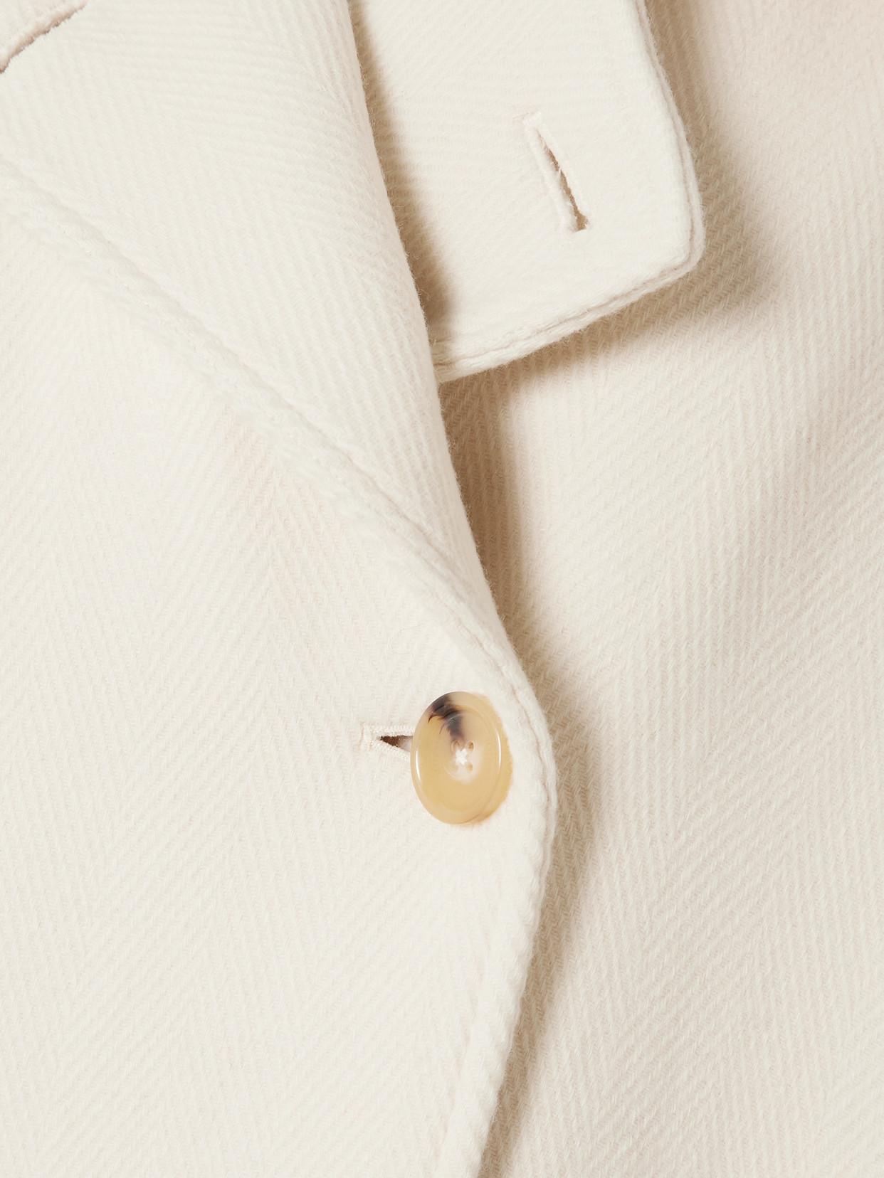 Totême Shield Oversized Double-breasted Wool-blend Coat In White