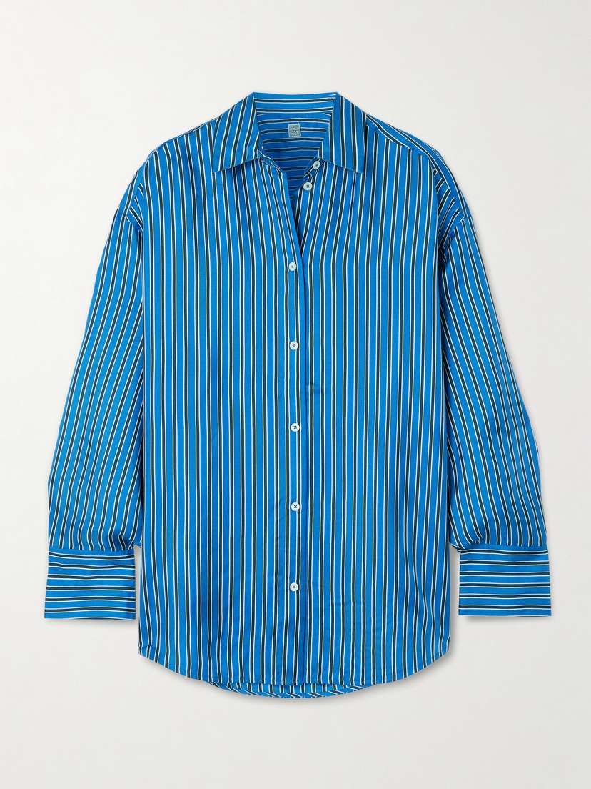 TOTEME Oversized Striped Silk-twill Shirt