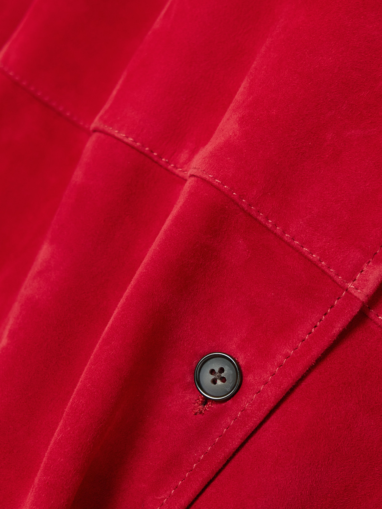 Totême Womens Poppy Soft Long-sleeves Suede Overshirt In Red