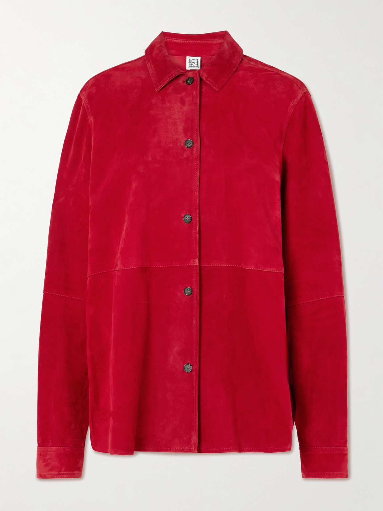 Totême Suede Overshirt In Red