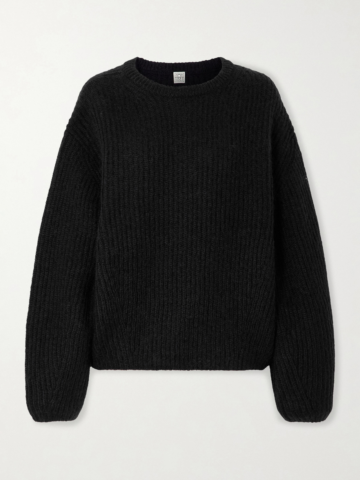 Totême Ribbed Mohair-blend Sweater In Black