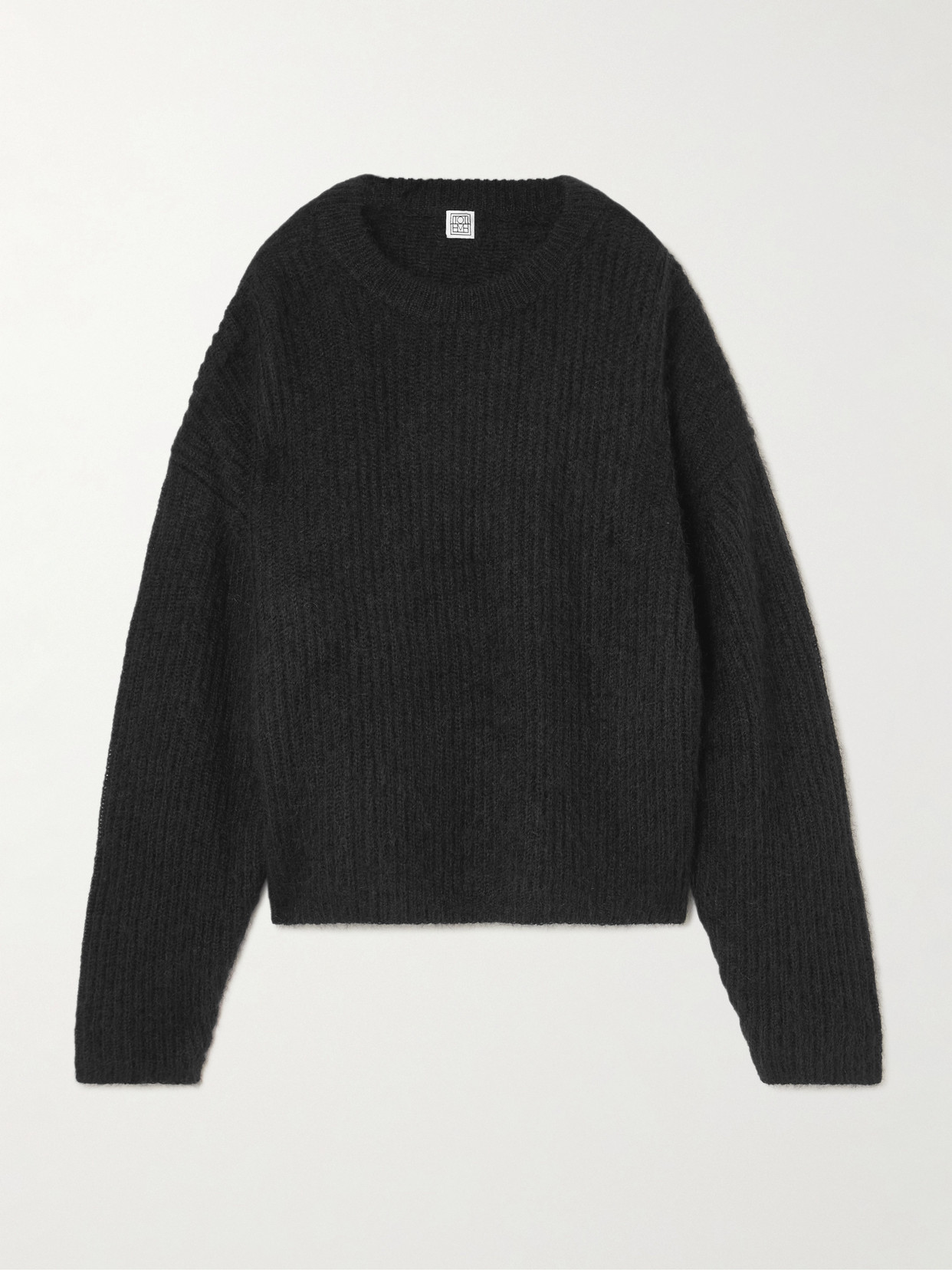 Totême Oversized Ribbed Alpaca-blend Sweater In Black