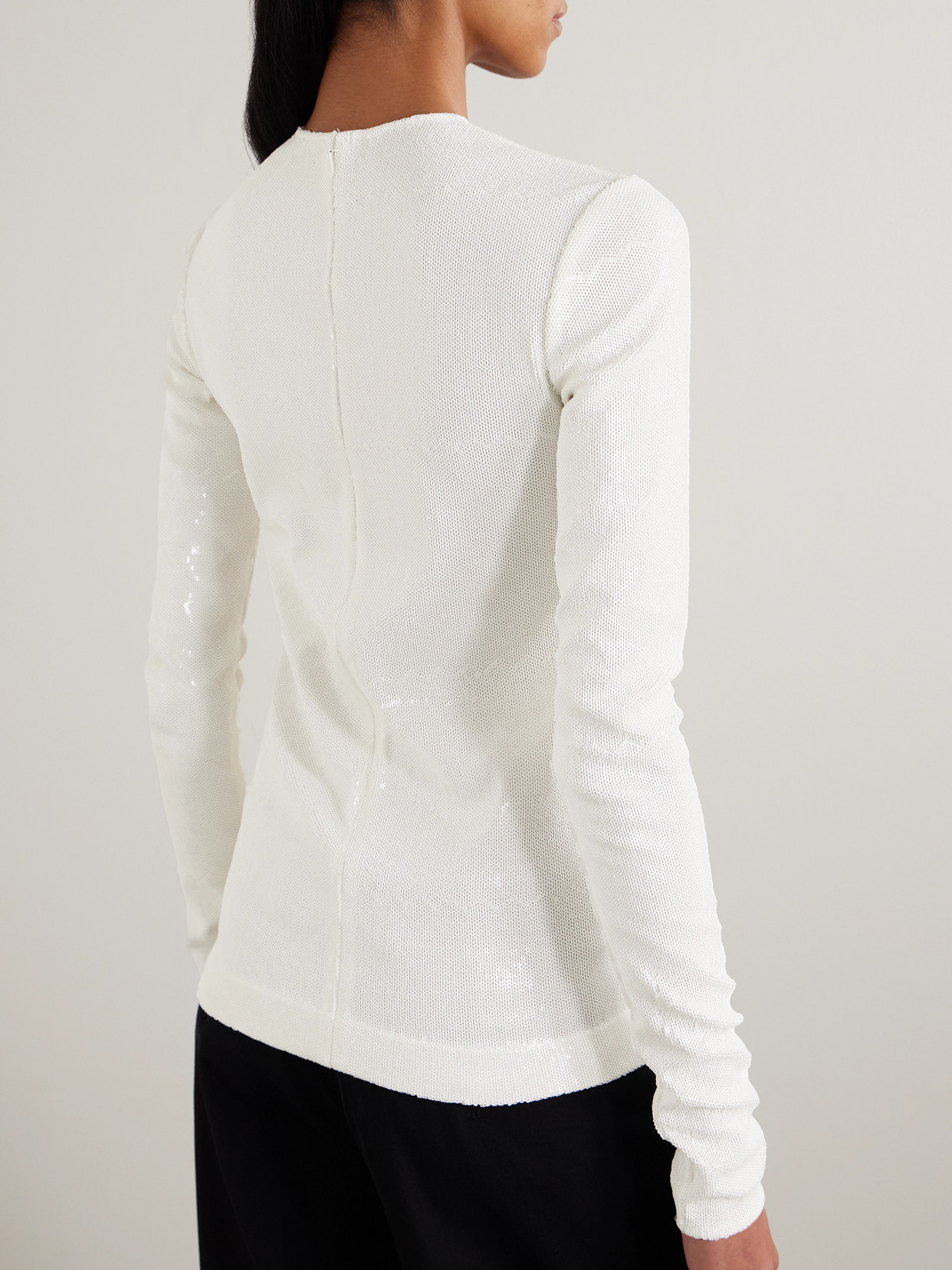 Totême Sequined Mesh Top In White