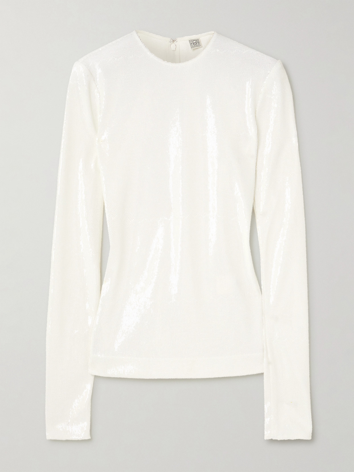 Totême Sequined Mesh Top In White